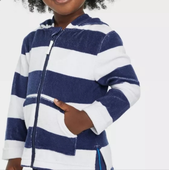 Cat & Jack Striped Cover Up Top Size 2T - Picture 2 of 6